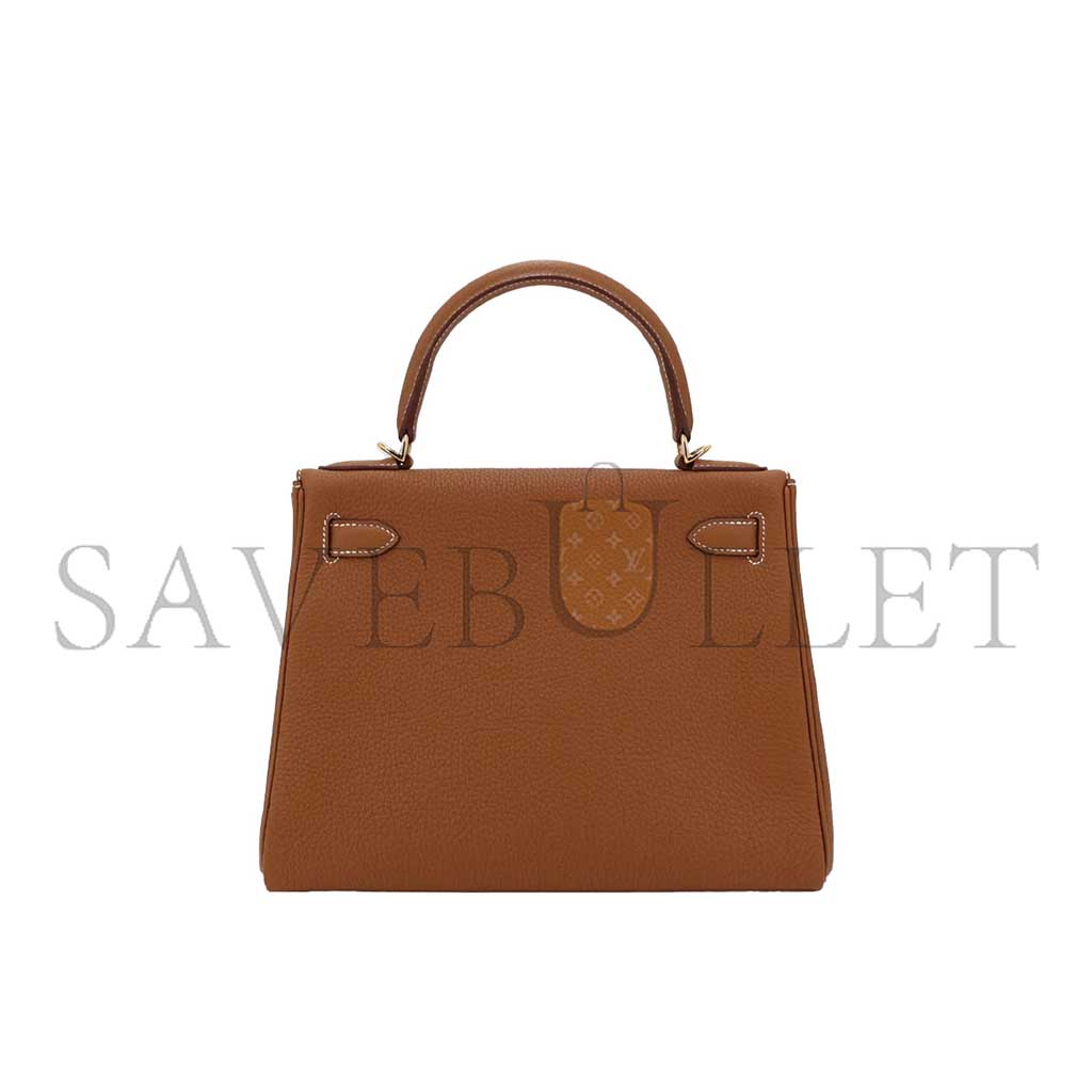 HERMÈS MASTER KELLY 28 GOLD BROWN GOLD TOGO GOLD BUCKLE (28*22*10cm) 